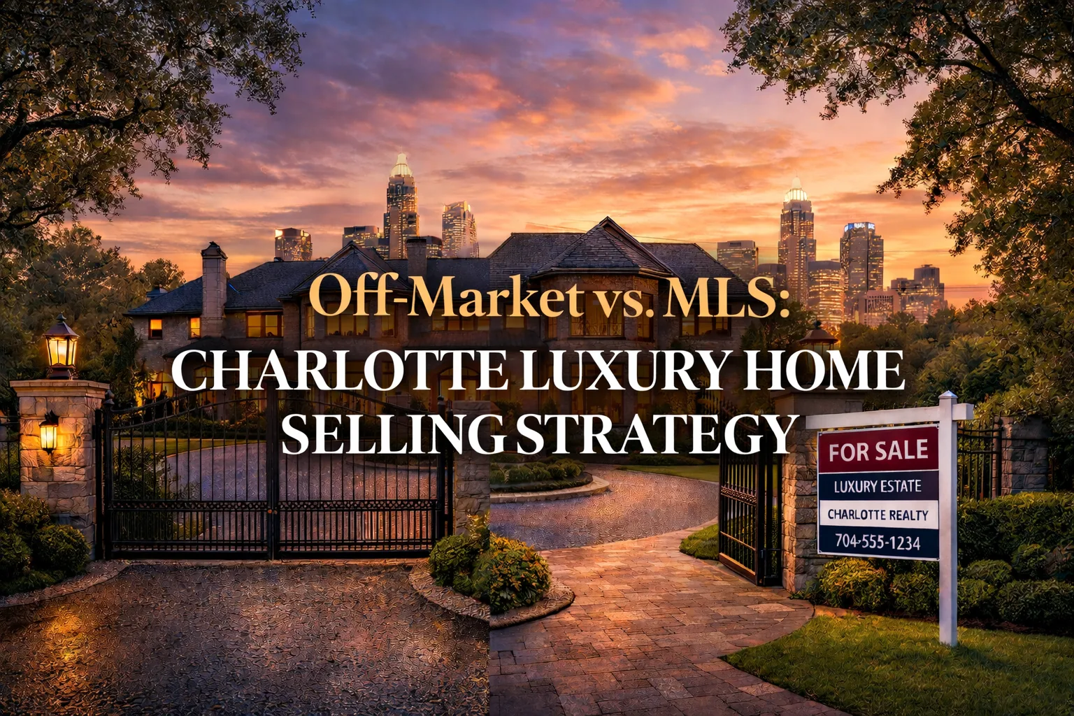 Luxury home in Myers Park Charlotte NC illustrating the choice between off-market privacy and MLS exposure for selling strategy 2026