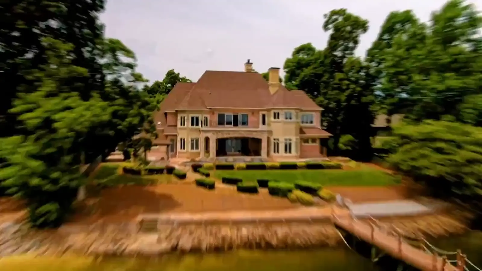 Lake Norman waterfront estate from the air, Charlotte luxury real estate